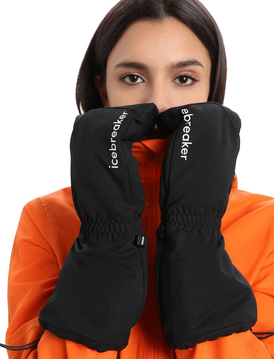 Men's Icebreaker Unisex MerinoLoft™ Mittens Gloves Black / Enamel | CA 1895ZUTG